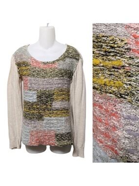 Anthropologie MOTH Marled Textured Neutral Sweater S